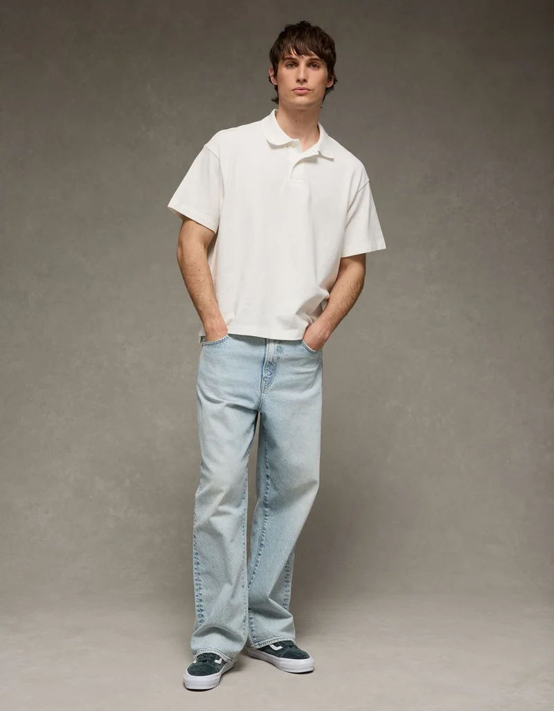 American Eagle  AE Boxy Polo Shirt for Men | Best Price UAE